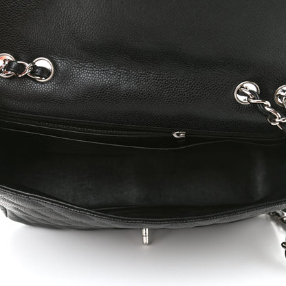 Chanel Caviar Quilted Jumbo Single Flap Black 5 of 9