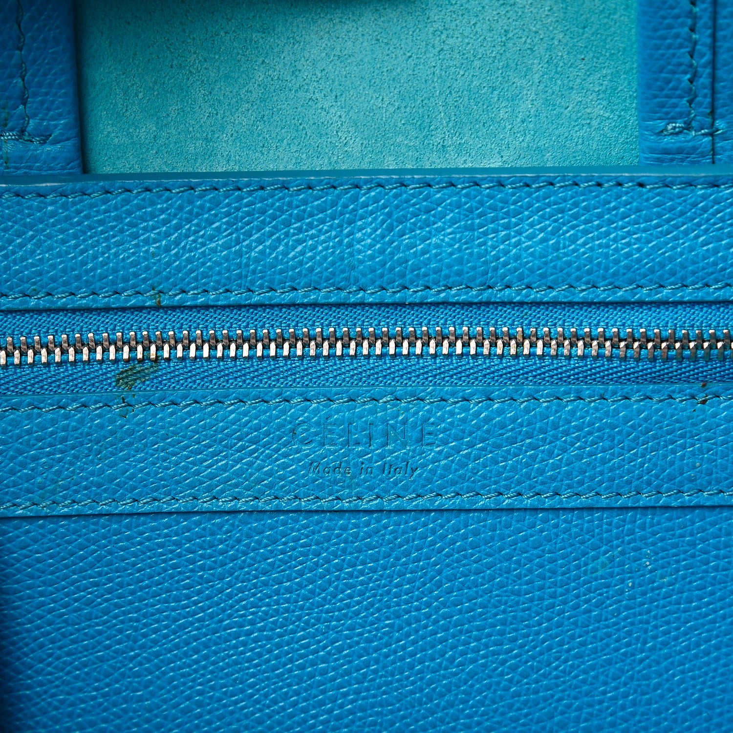 Celine Grained Calfskin Small Vertical Cabas Turquoise 7 of 13