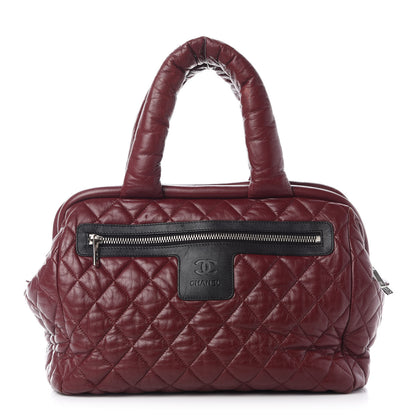 Chanel Lambskin Coco Cocoon Bowler Burgundy 1 of 9