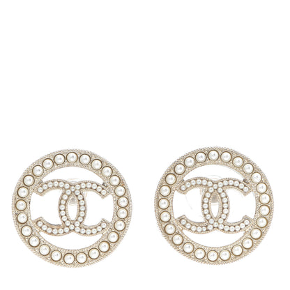 Chanel Pearl CC Round Earrings Gold 1 of 3