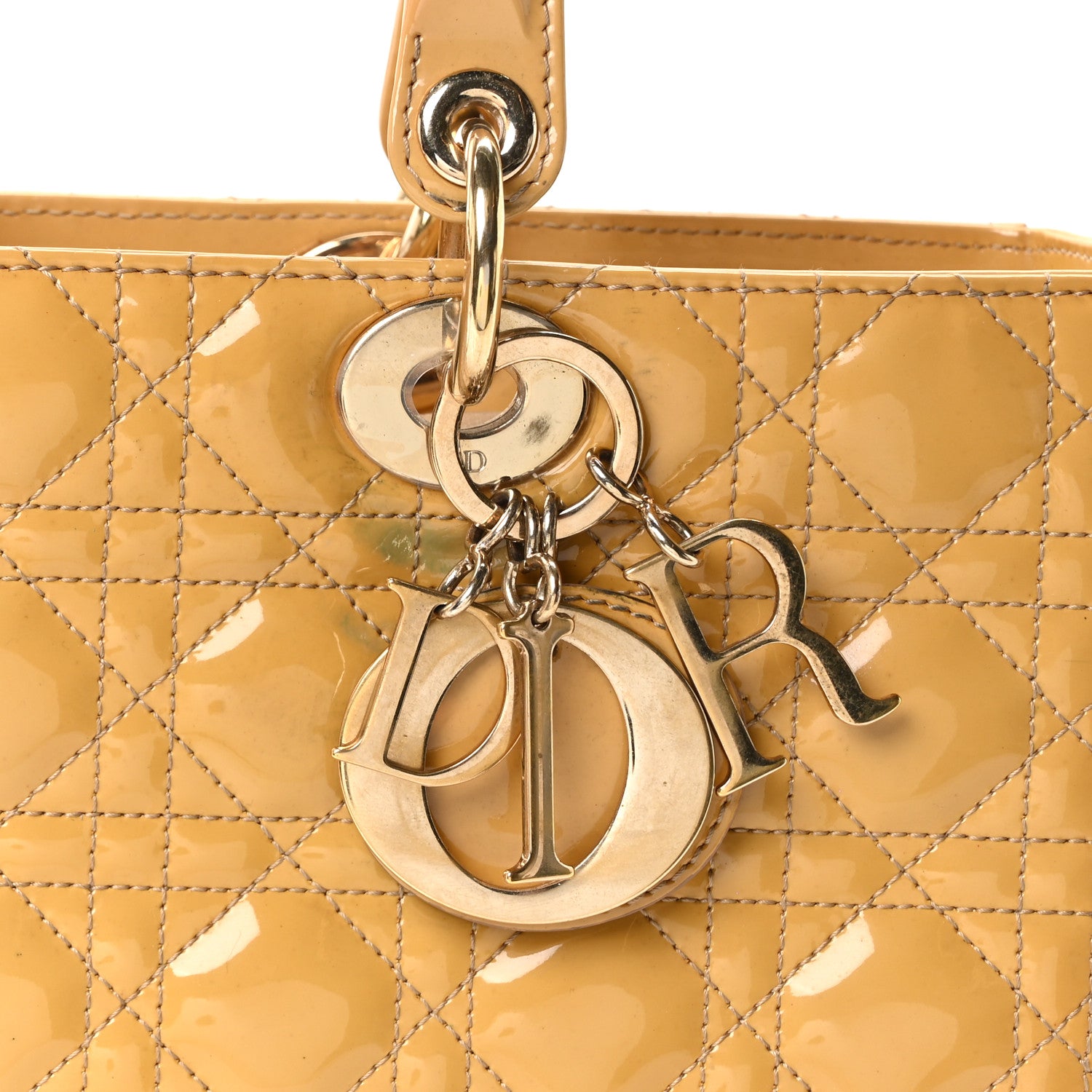 Christian Dior Patent Cannage Large Lady Dior Beige 1844301