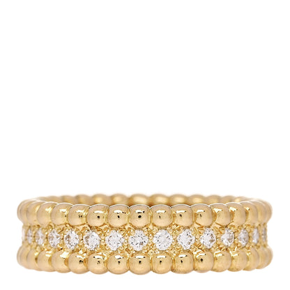 Van Cleef & Arpels 18K Yellow Gold Diamond Perlee 1 Row Ring 51 5.75 3 of 4