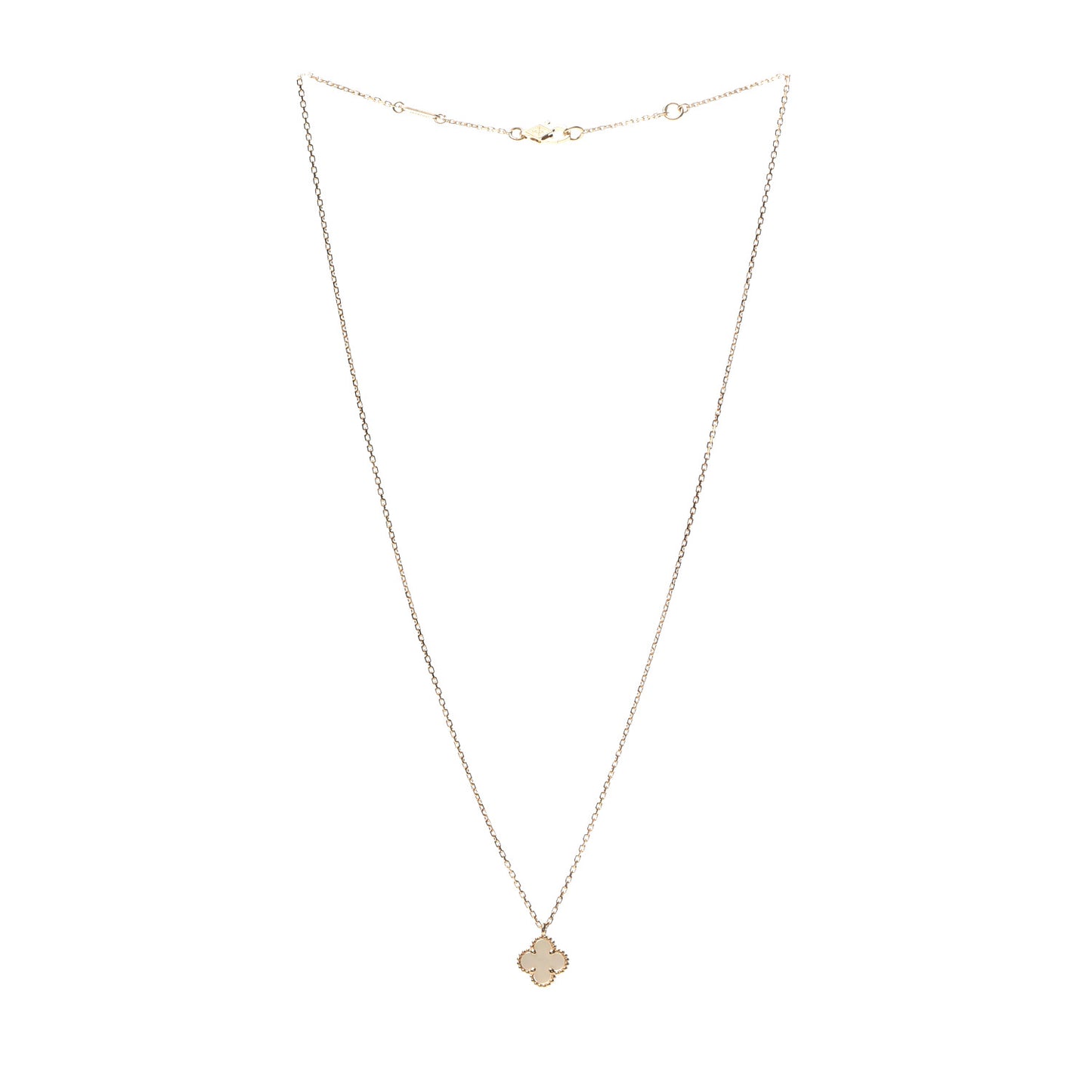 18K Yellow Gold Mother of Pearl Sweet Alhambra Pendant Necklace