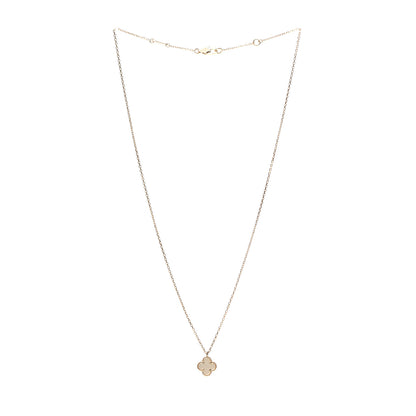 Van Cleef & Arpels 18K Yellow Gold Mother of Pearl Sweet Alhambra Pendant Necklace 3 of 8