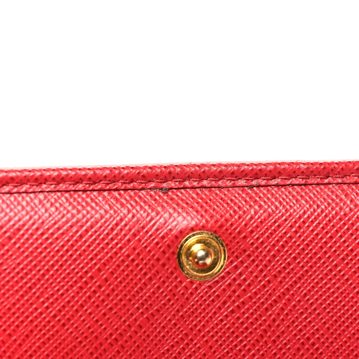 Prada Saffiano Metal Compact Snap Bi-Fold Wallet Fuoco 12 of 13