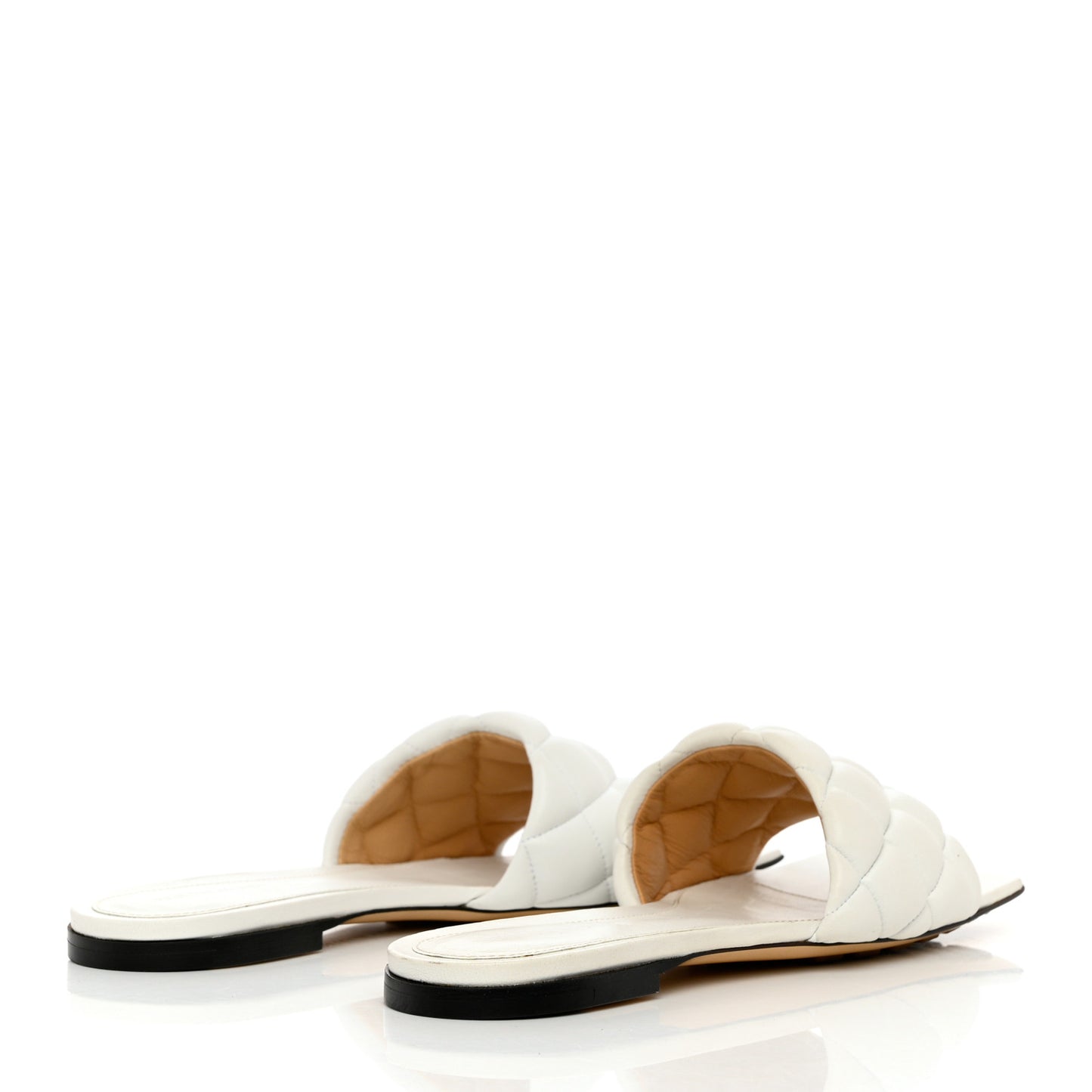 Nappa Matelasse Padded Flat Sandals 37 Optic White