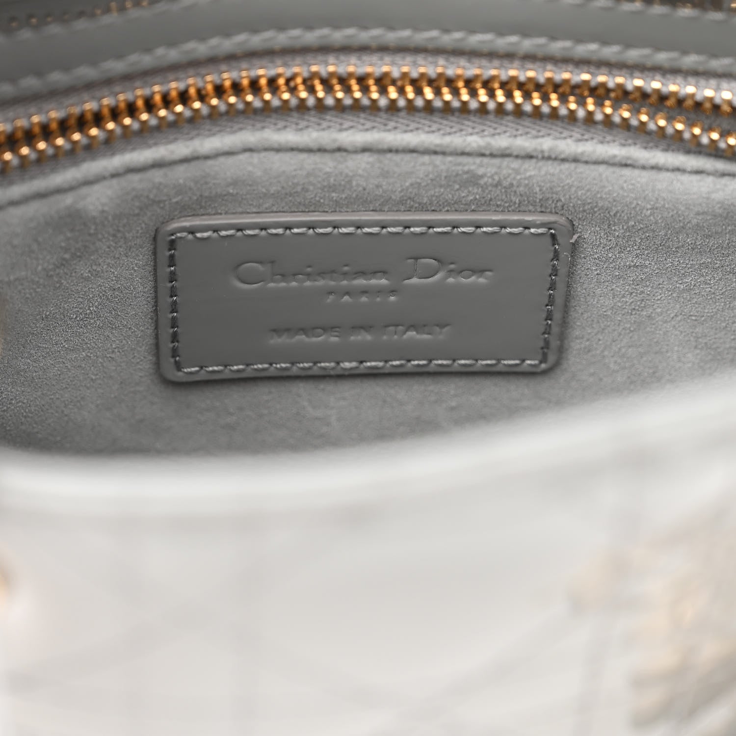 Christian Dior Patent Cannage Mini Lady Dior Grey Stone 5 of 10