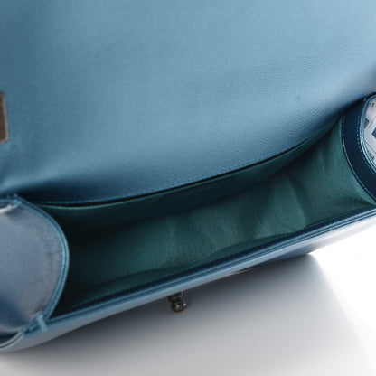 Chanel Metallic Caviar Quilted Medium Boy Flap Turquoise 5 of 8
