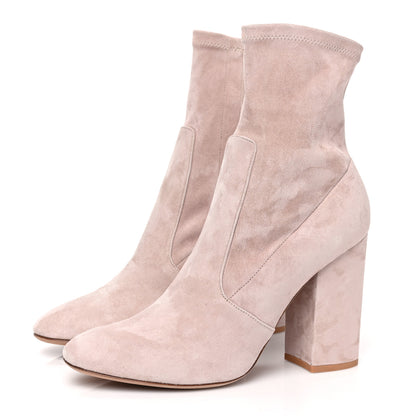 Valentino Garavani Suede Stretch 100mm Ankle Boots 40.5 Poudre 3 of 9