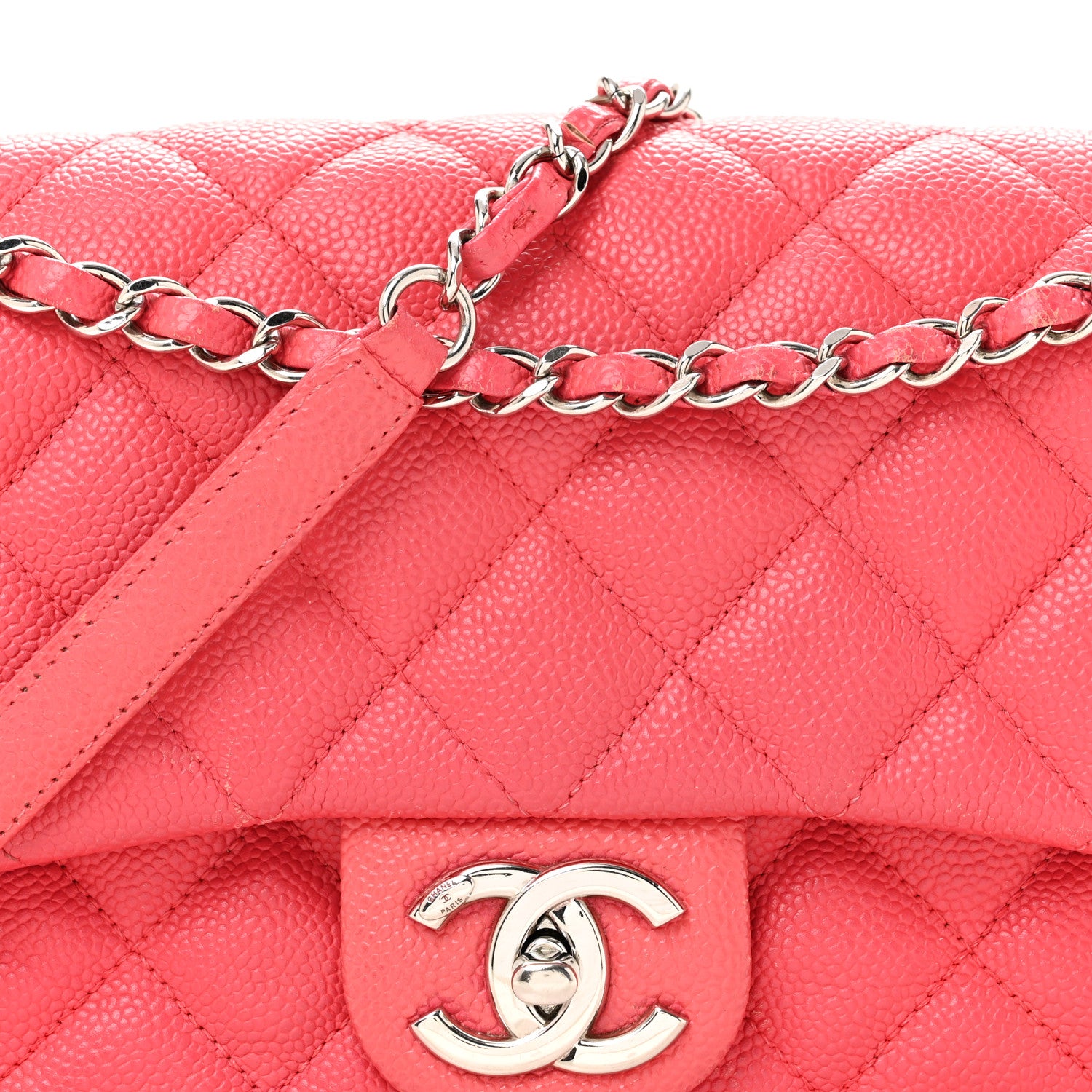 Chanel Caviar Quilted Medium Easy Flap Coral 8 of 16