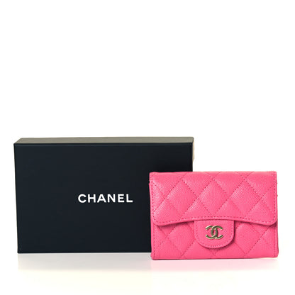 Chanel Caviar Quilted Flap Card Holder Wallet Pink 7 of 8