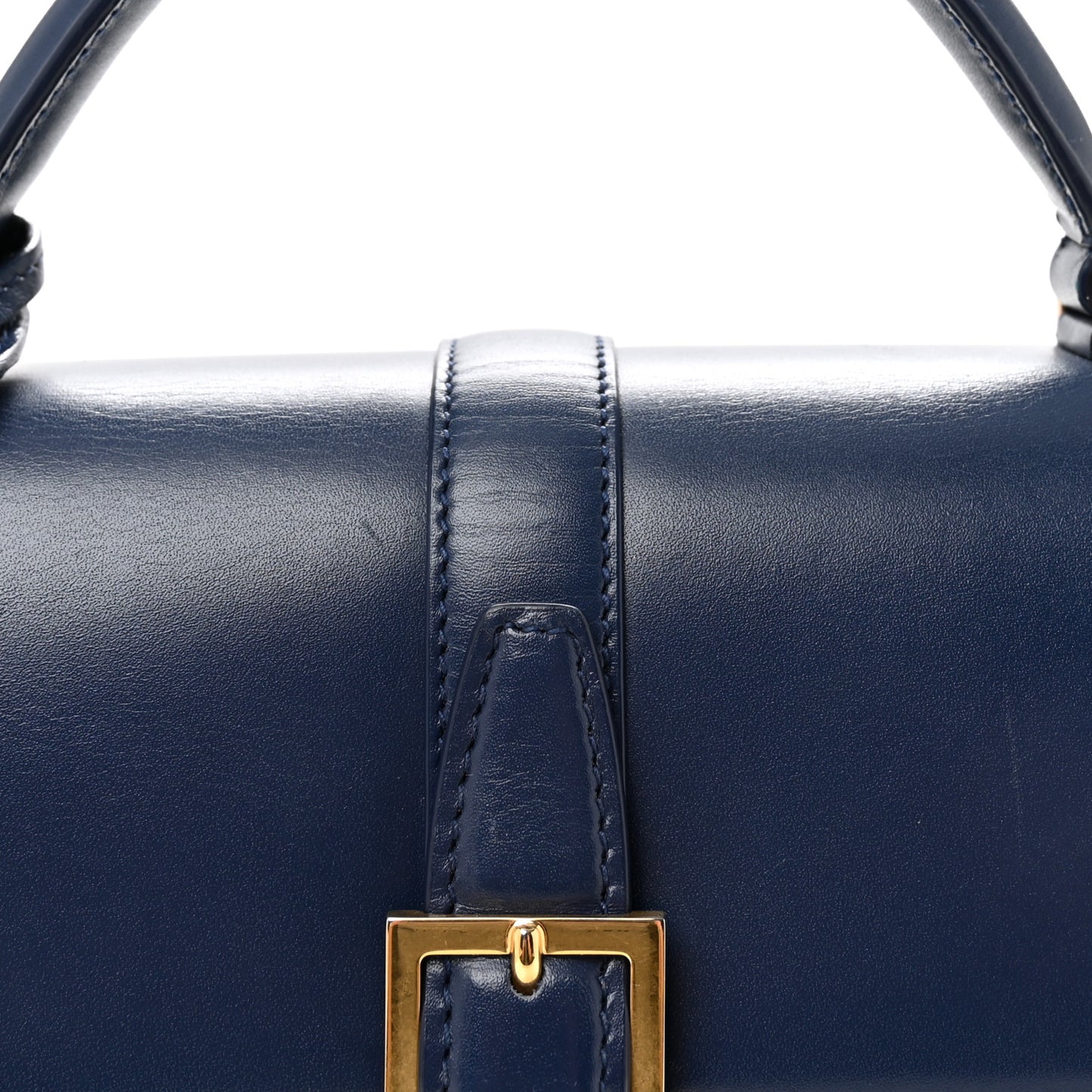 Calfskin Le Fermoir Top Handle Bag Blue