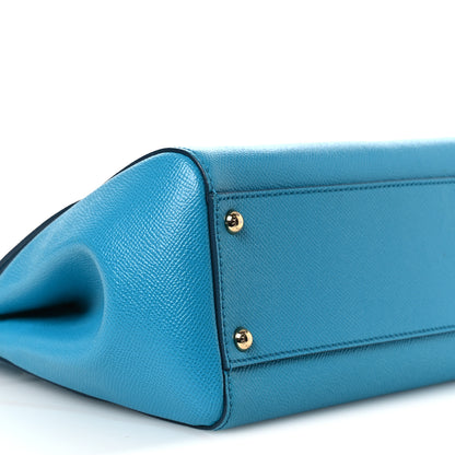 Dolce & Gabbana Dauphine Calfskin Medium Miss Sicily Satchel Blue 9 of 14
