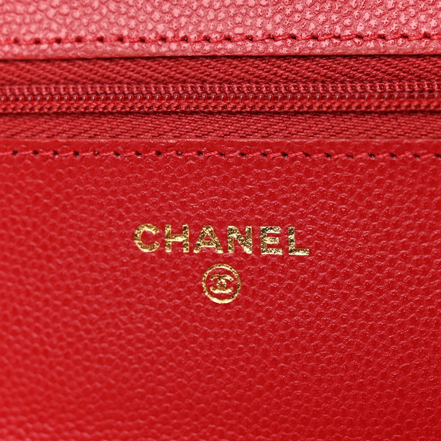 Chanel Caviar Quilted Wallet on Chain WOC Red 6 of 13