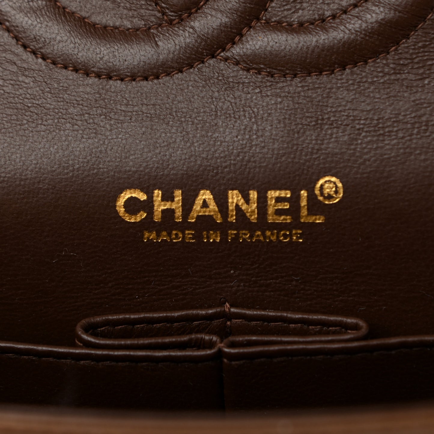 Lambskin Quilted Medium Double Flap Brown
