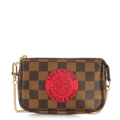 Louis Vuitton Damier Ebene Complice Trunks and Bags Mini Pochette Accessories Red 1 of 7