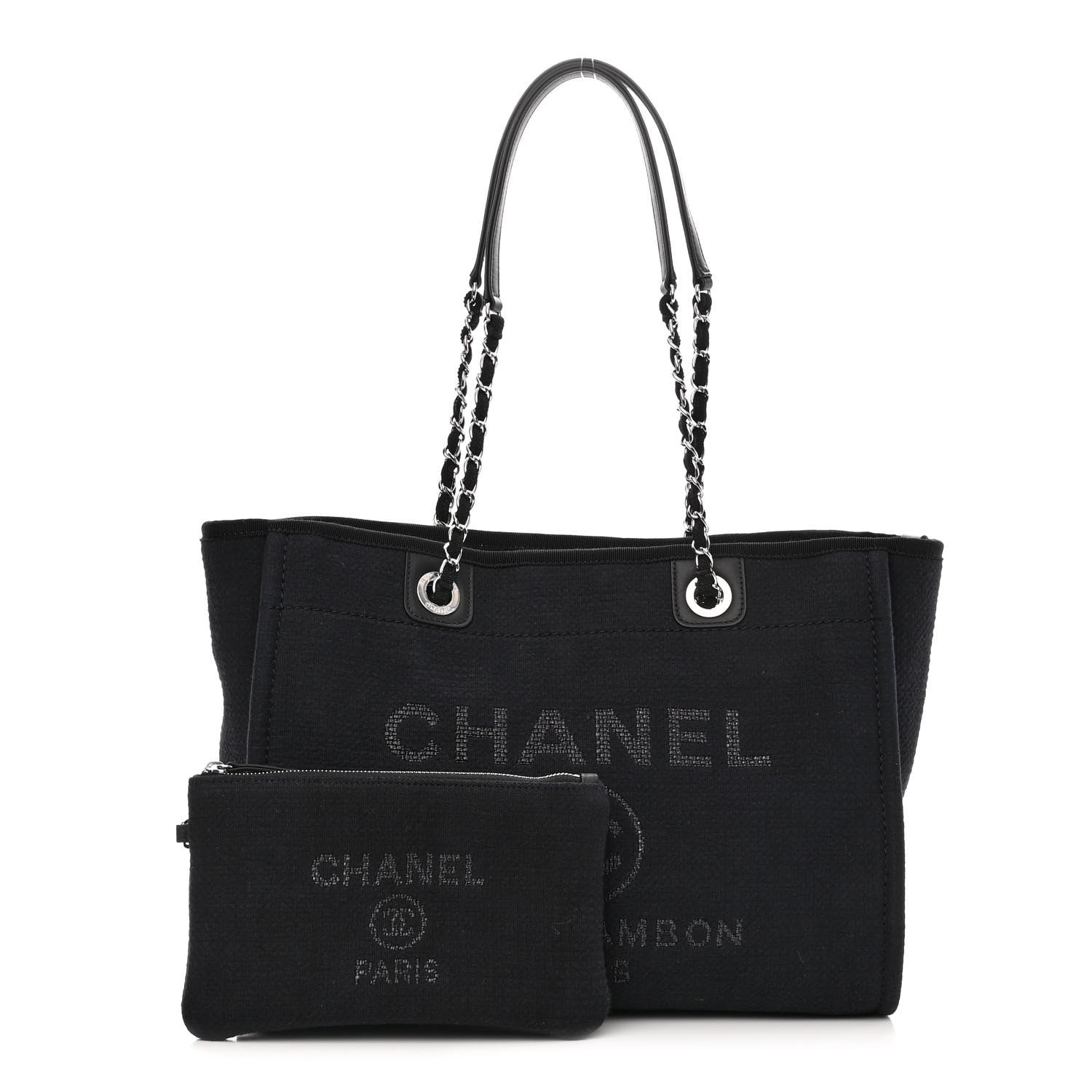Chanel Canvas Small Deauville Tote Black 1 of 10