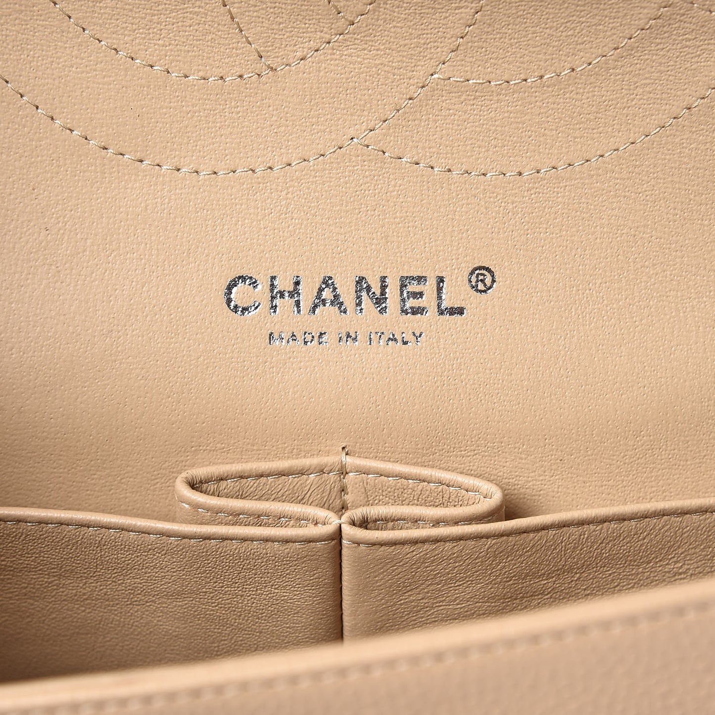 Caviar Quilted Jumbo Double Flap Light Beige