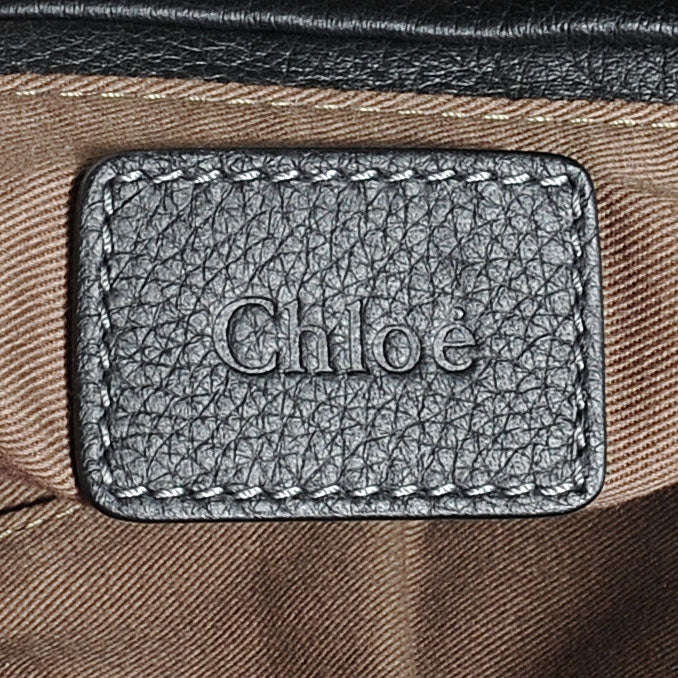 Leather Large Marcie Satchel Black