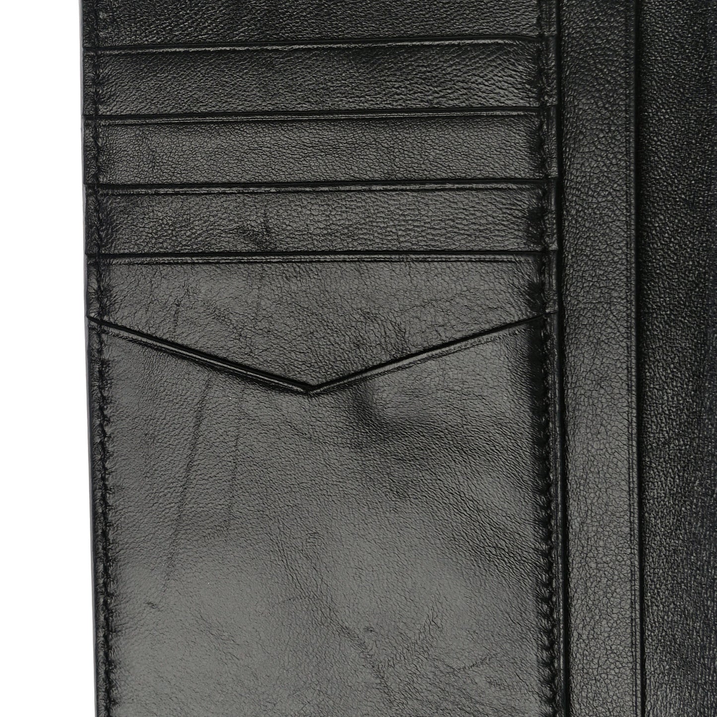 Calfskin Elastic Panel Card Case Black