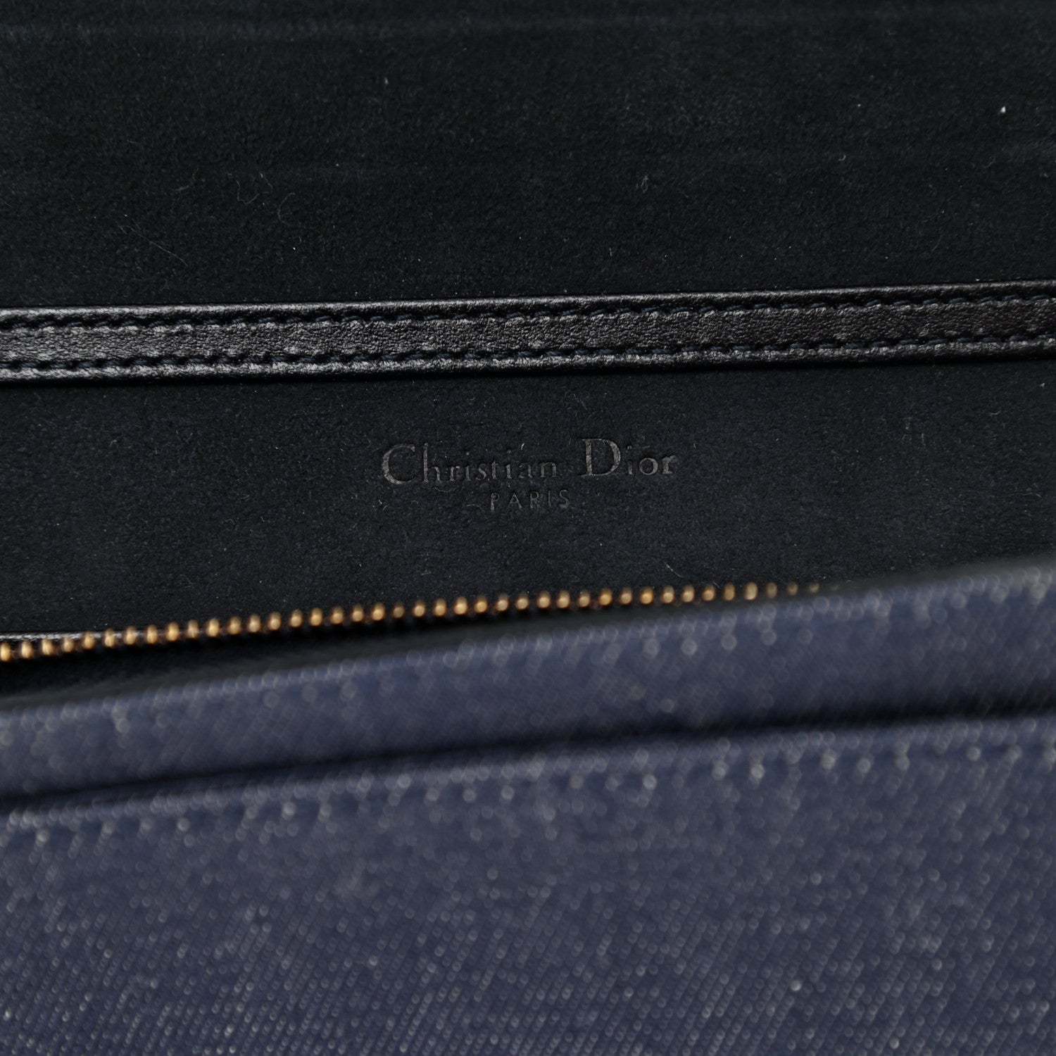 Christian Dior Denim Studded Diorama Wallet On Chain Blue 6 of 10