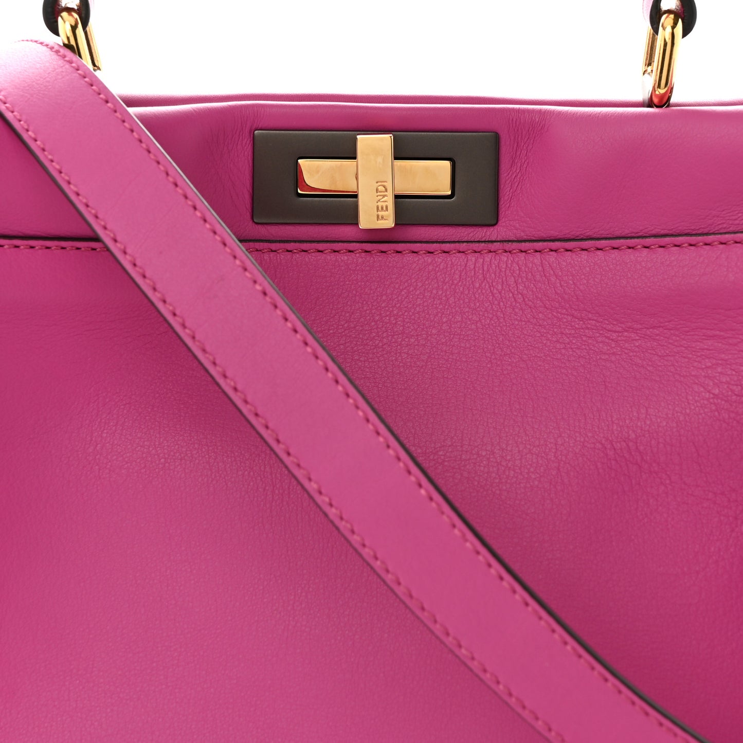 Vitello Seta Medium Peekaboo Iconic Satchel Magenta