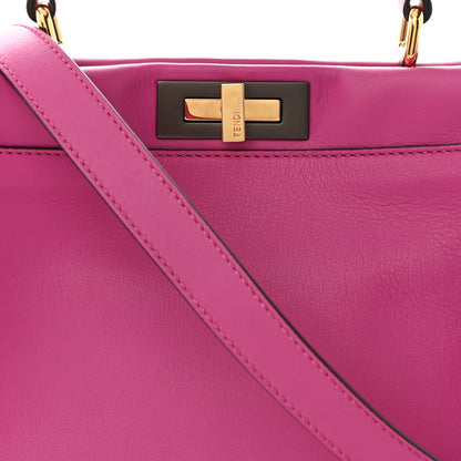 Fendi Vitello Seta Medium Peekaboo Iconic Satchel Magenta 9 of 11
