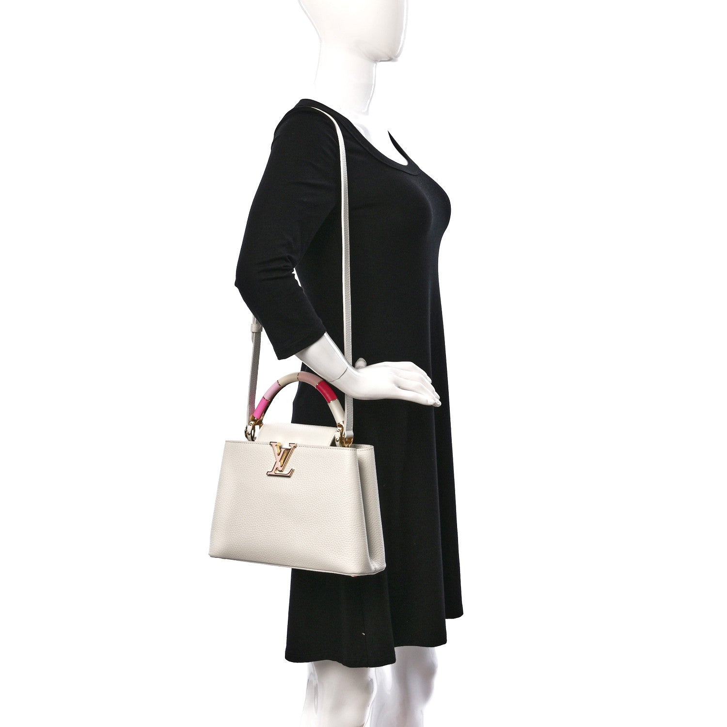 Louis Vuitton Taurillon Lambskin Calfskin Capucines BB Snow White 2 of 9