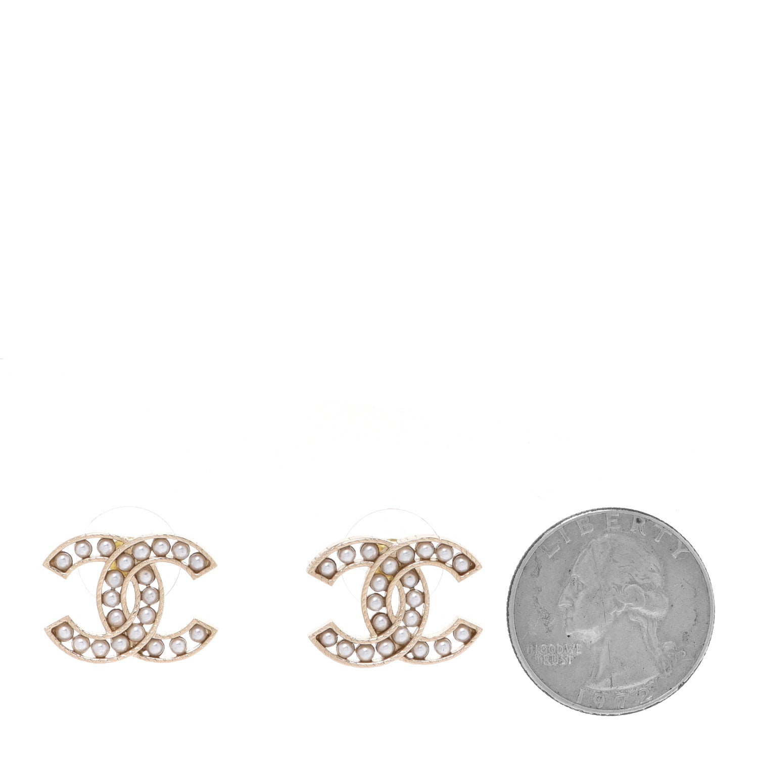 Chanel Pearl CC Earrings Gold 2 of 5