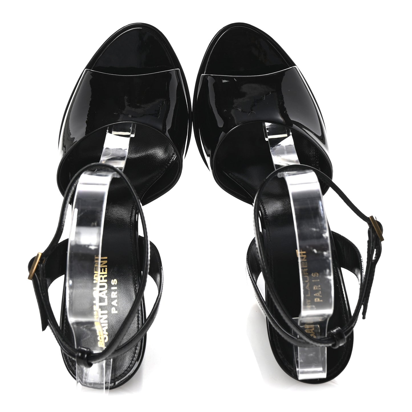 Patent Jodie 95 Platform Sandals 40 Black