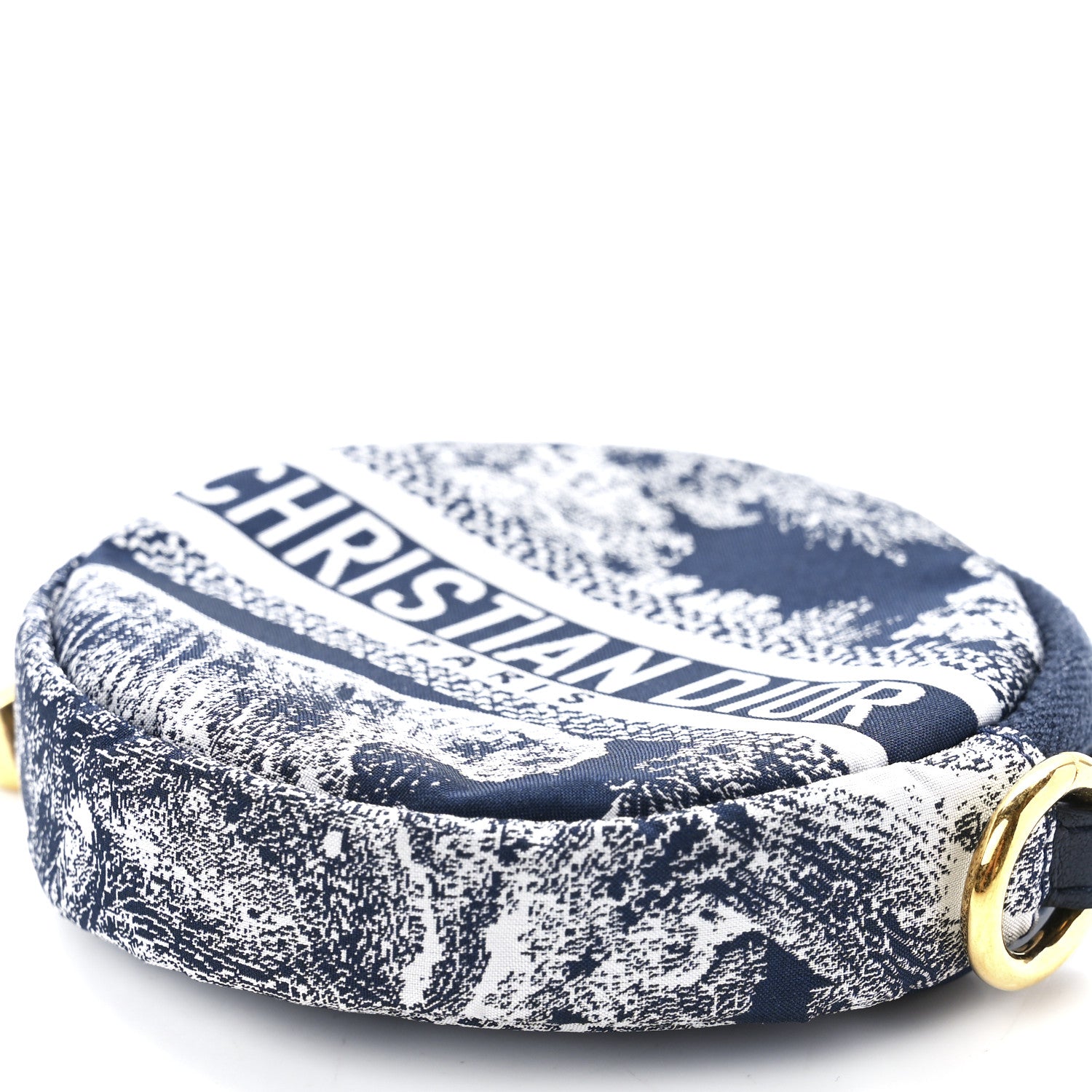 Christian Dior Technical Fabric Embroidered Toile De Jouy DiorTravel Round Coin Purse Blue 11 of 11