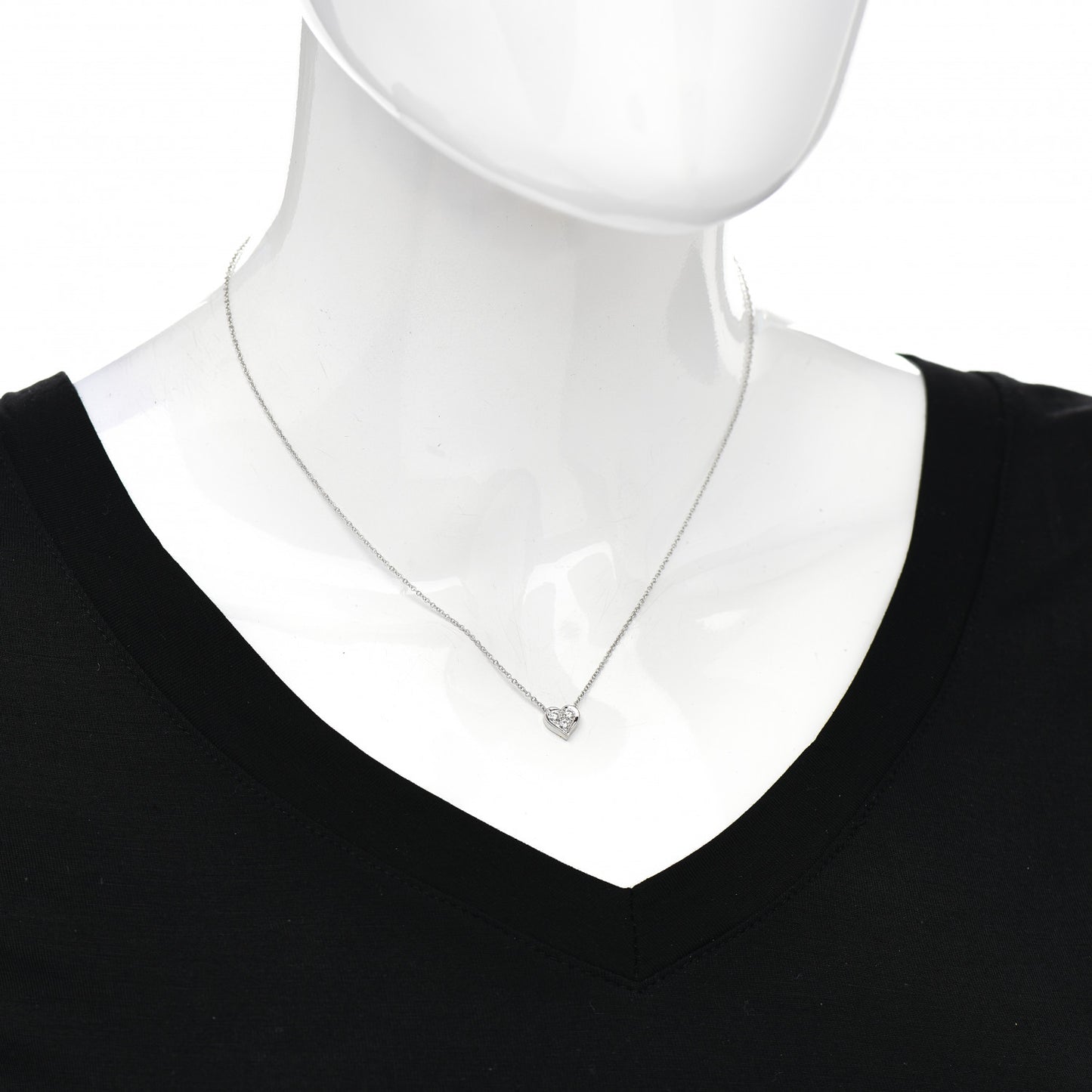 Platinum Diamond Heart Pendant Necklace
