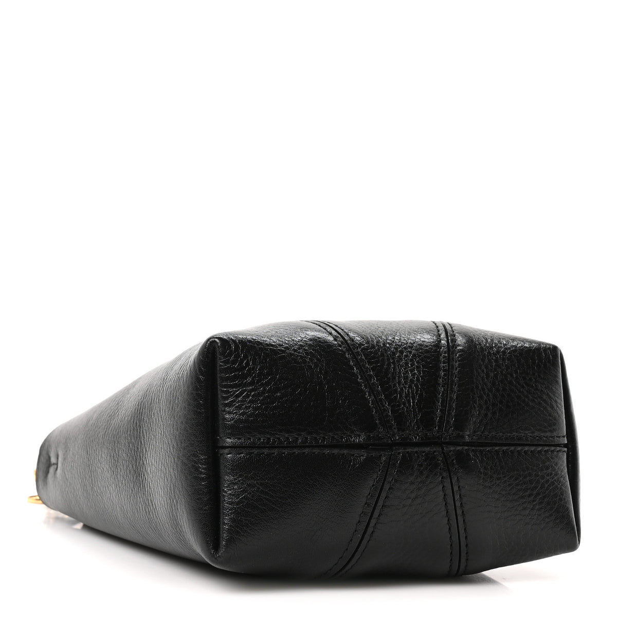 Grained Calfskin Small Spin Tote Black