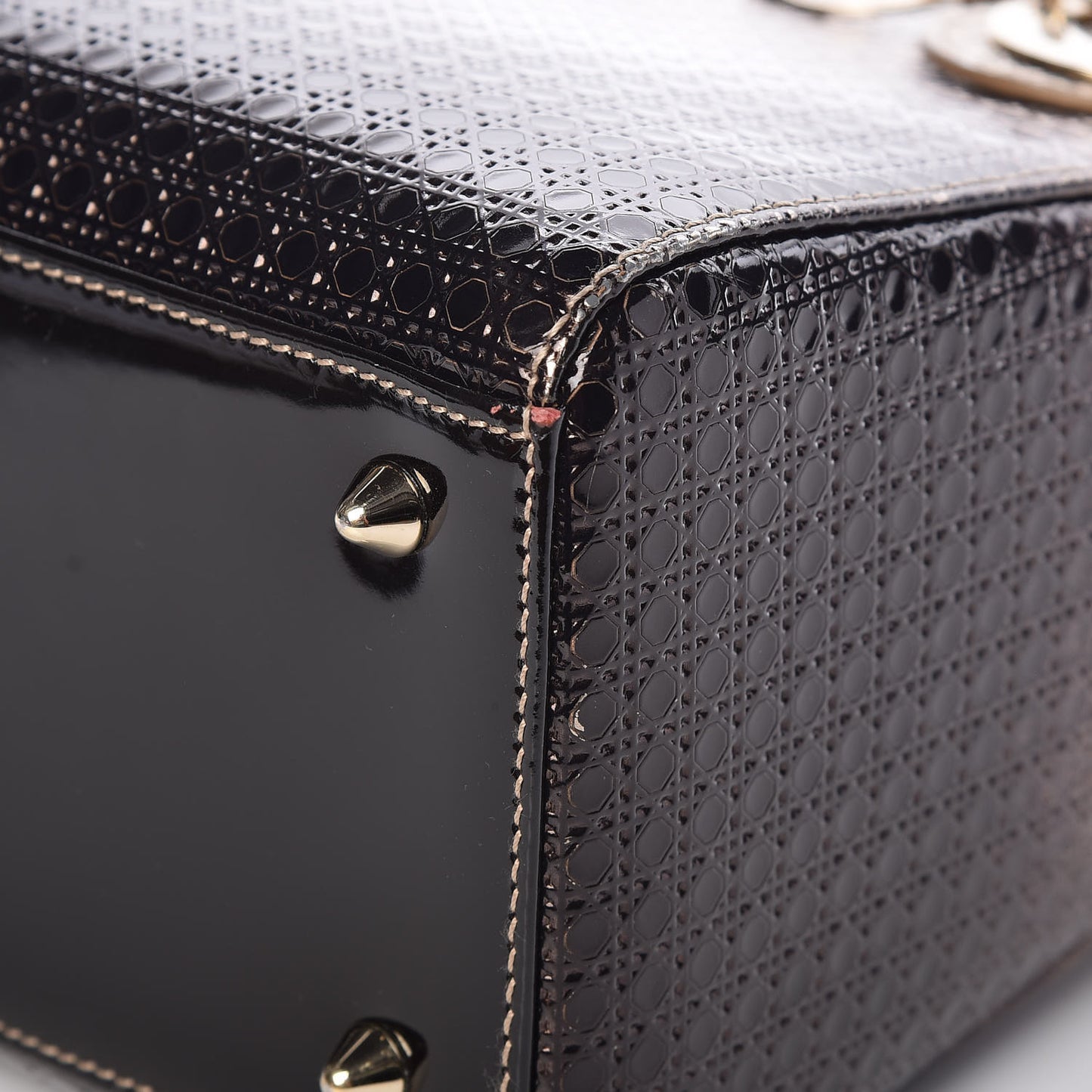 Metallic Patent Micro-Cannage Gradient Medium Lady Dior Bronze Gold