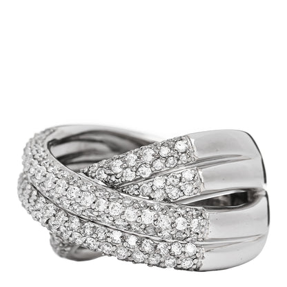 Parker & West by FASHIONPHILE 18K White Gold Diamond 1.75ctw Crossover Band Ring 58 8.25 3 of 11
