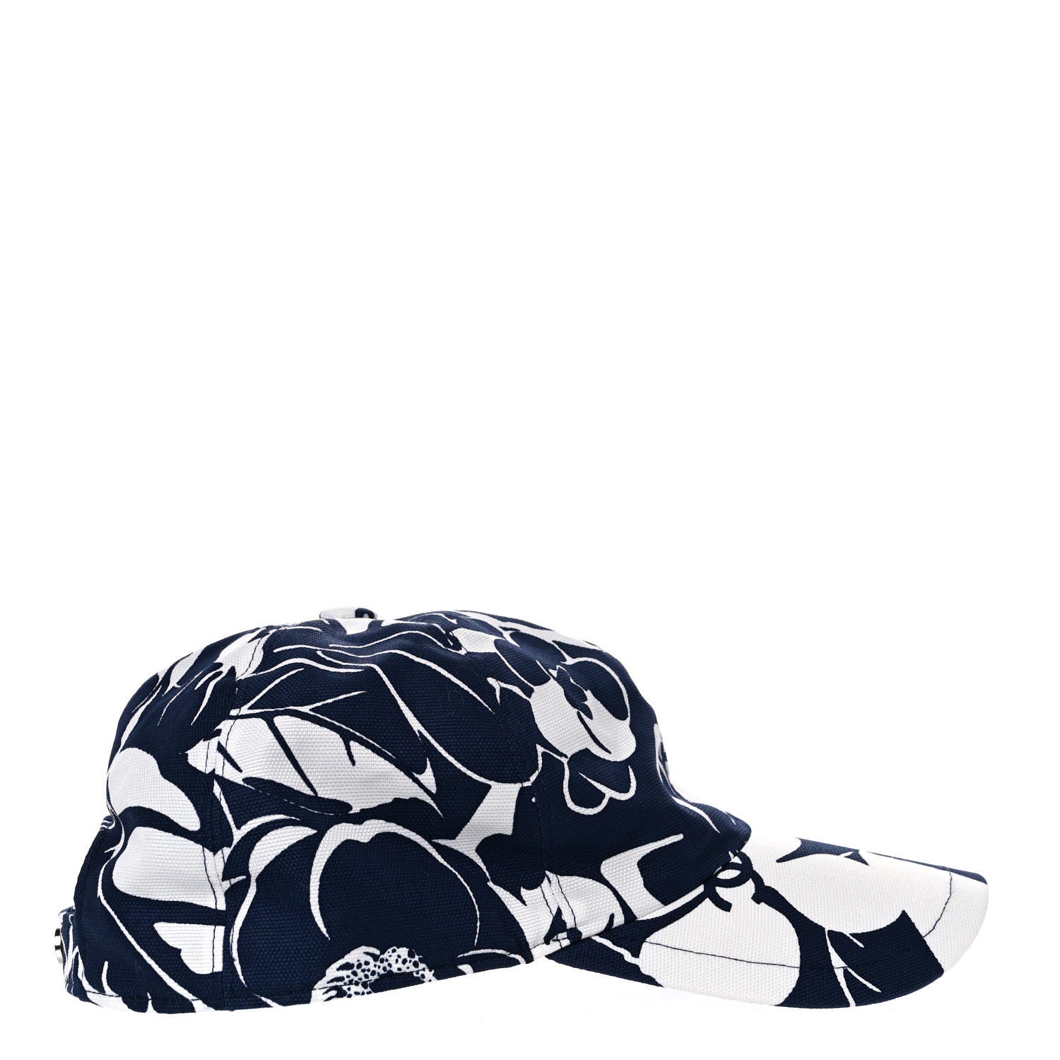 Chanel Cotton CC Coco Beach Cap Hat Navy Ivory 5 of 9