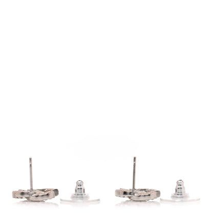 Chanel Crystal Timeless CC Earrings Silver 3 of 5