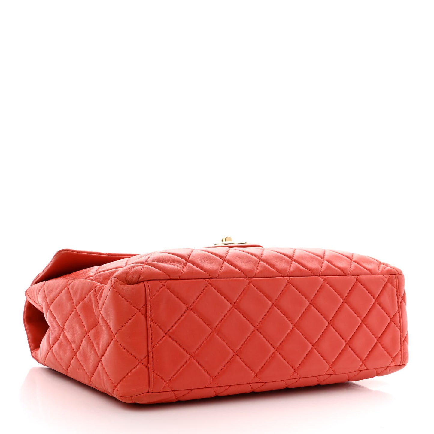 Lambskin Quilted XL Maxi Single Flap Red