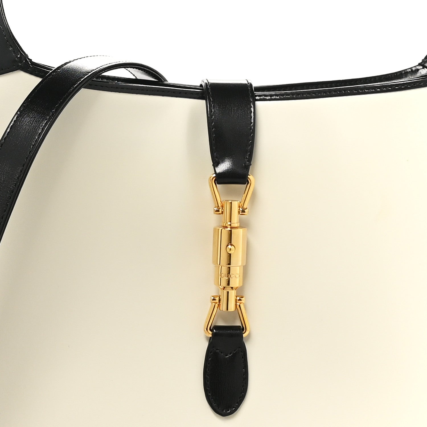 Gucci Boarded Dyana Lux Calfskin Bi-Color Medium Jackie 1961 Hobo Mystic White Black 8 of 10
