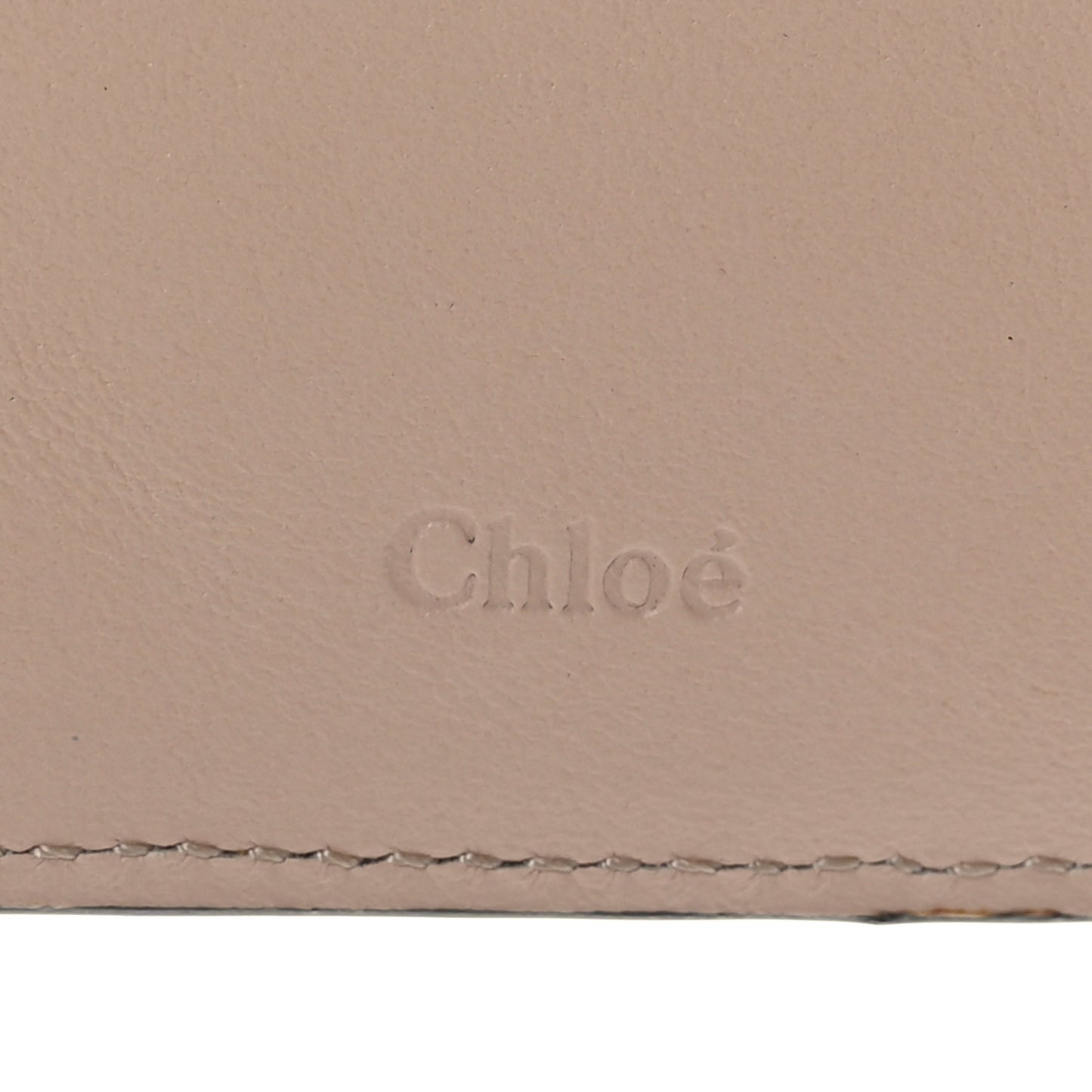 Calfskin Alphabet Compact Wallet Blush Nude
