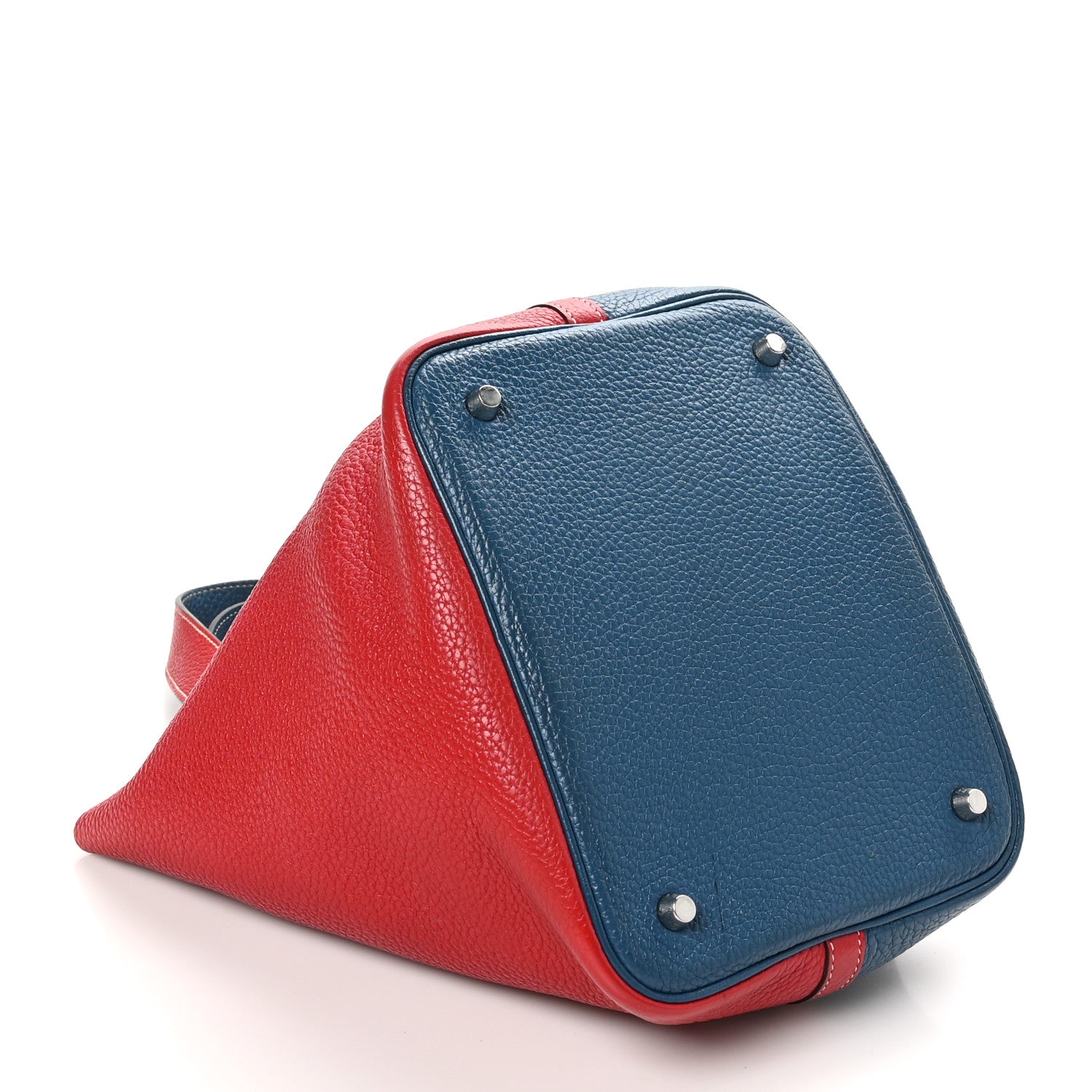 Hermes Taurillon Clemence Picotin Lock 22 MM Rouge Casaque Bleu Thalassa 4 of 12