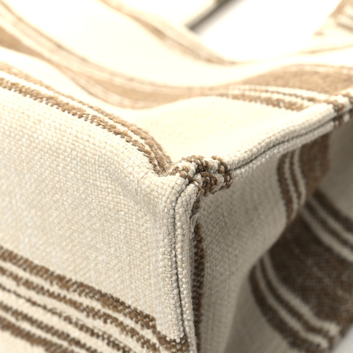 Jacquard Striped Large Cabas Thais Tobacco Tan