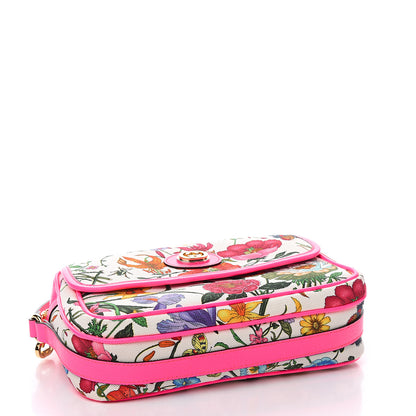 Gucci Canvas Flora Floral Shoulder Bag White Fuchsia Fluo 3 of 9