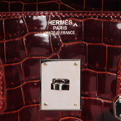 Hermes Shiny Porosus Crocodile Birkin 35 Miel 10 of 29