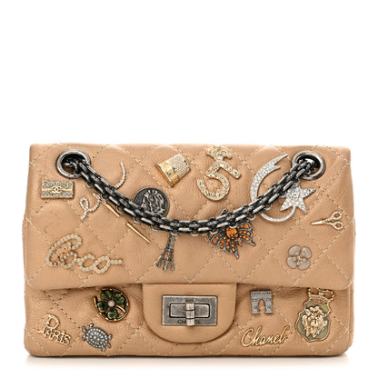 Chanel Metallic Calfskin Quilted Lucky Charms 2.55 Reissue 224 Flap Gold 1 of 14