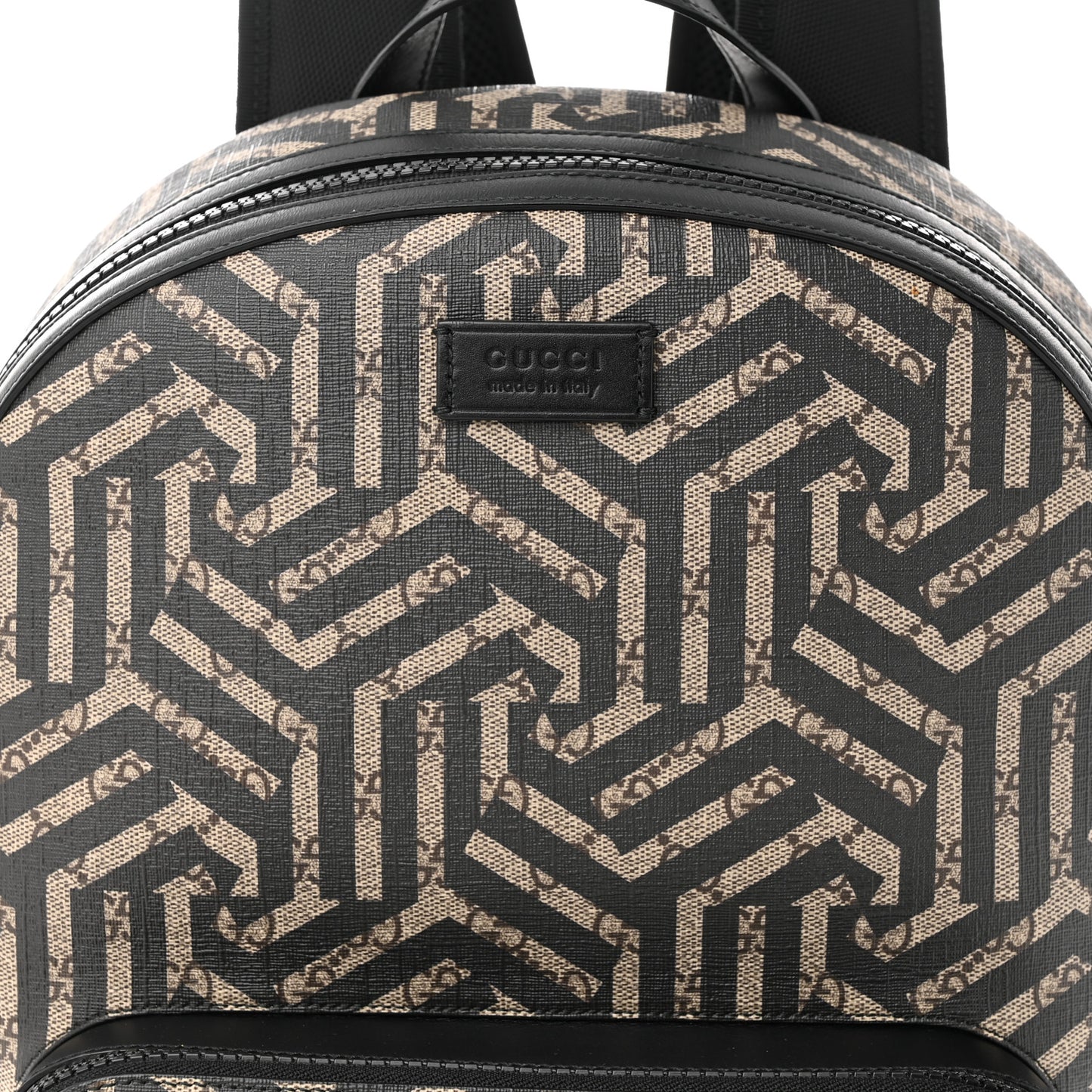 GG Supreme Monogram Caleido Medium Day Backpack Black