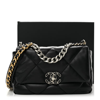Chanel Lambskin Quilted Medium Chanel 19 Flap Black 13 of 13