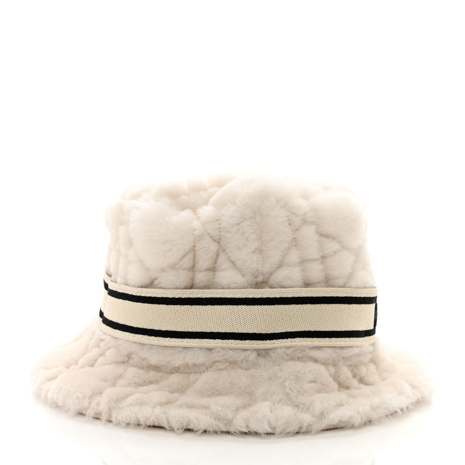 Christian Dior Shearling Cannage D-Bobby Bucket Hat 58 Ecru 5 of 7