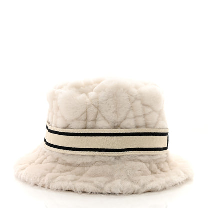 Christian Dior Shearling Cannage D-Bobby Bucket Hat 58 Ecru 5 of 7