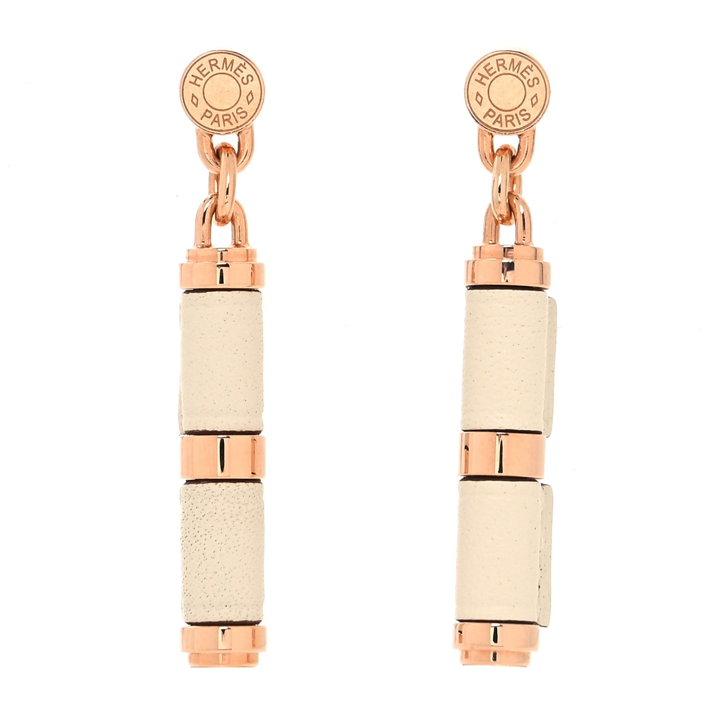 Rose Gold Plated Swift PM Charniere Earrings Craie